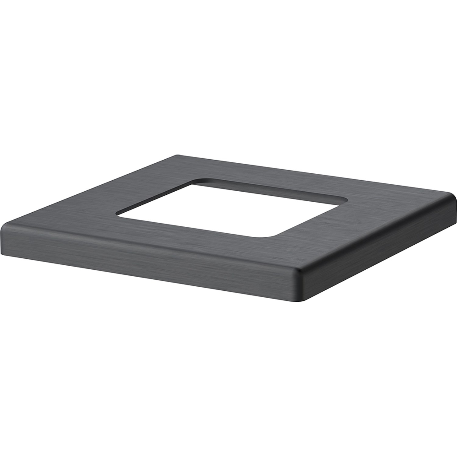 ZacAlu Abdeckplatte, anthrazit, für Zaunpfosten-Bodenanker, 7,3x7,3 cm. Zubehör für Zaunbau.