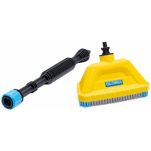 Gloria Bürsten Set mit gelber Waschbürste und Verlängerungslanze für MultiJet Hochdruckreiniger.