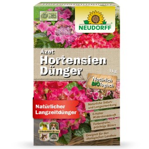 Neudorff Azet Hortensiendünger 1 kg für prächtige Blüten und gesunde Pflanzen.