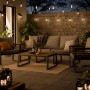 4-teilige Loungegruppe Folkston aus Akazienholz und Aluminium für den Garten.