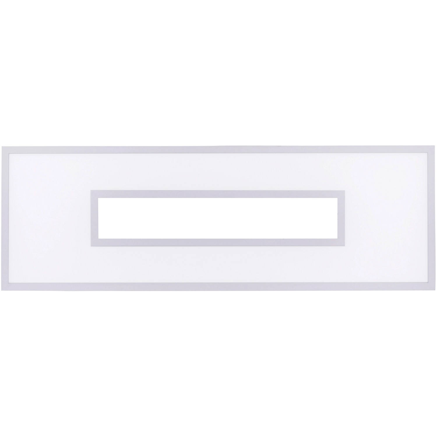 Weiße LED-Deckenleuchte Recess von Just Light, 120x40 cm, mit CCT & RGB Funktion.