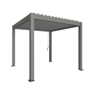 Biohort Pergola 255 cm x 312 cm x 312 cm Quarzgrau/Silber-Metallic
