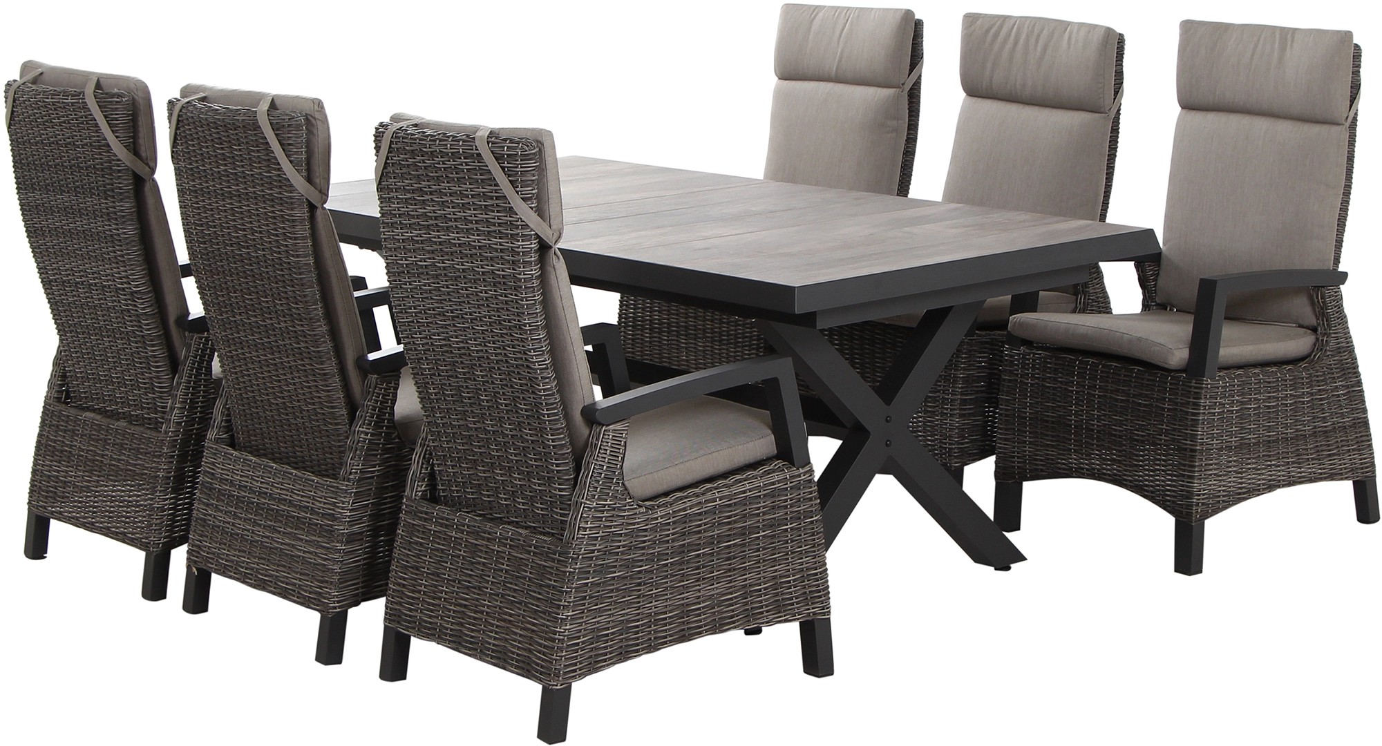 Siena Garden Gartenmöbelset Corido 7teilig 6 x Move Sessel 1 x