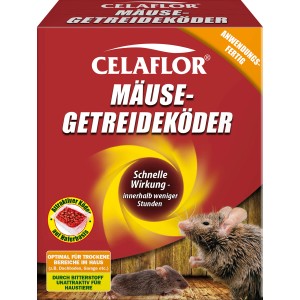 Celaflor Mäuse-Getreideköder Alpha C, 10 x 10g Packung. Mäusegift für trockene Bereiche im Haus.