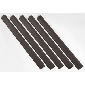 Anthrazitfarbene Klemmschienen für Sichtschutzstreifen, 25 Stück, zur Zaunbefestigung.