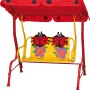 Siena Garden Kinder-Hollywoodschaukel Marie, rot mit Marienkäfer-Motiv, für Garten & Terrasse.