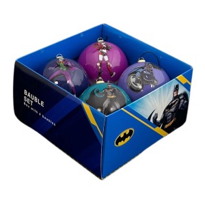 Warner Brothers Weihnachtskugel-Set Batman Polyschaum 4-teilig Ø 7,5 cm