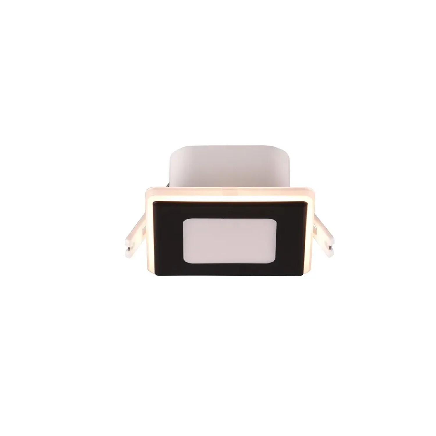 Schwarzer, eckiger LED Einbaustrahler Nimbus von Trio, 8,5x8,5cm. Modern und schlicht.