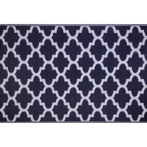 Outdoor-Teppich 120 cm x 180 cm Blau-Weiß Orientalisch