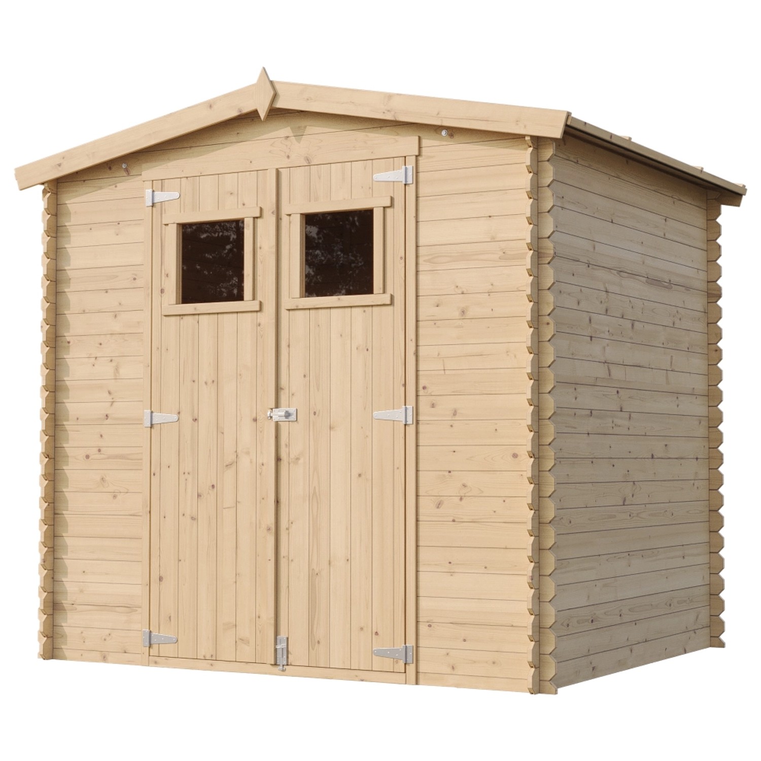 Timbela Gartenhaus M369+M369G aus Holz, 4,33 m² Gartenschuppen mit Boden.