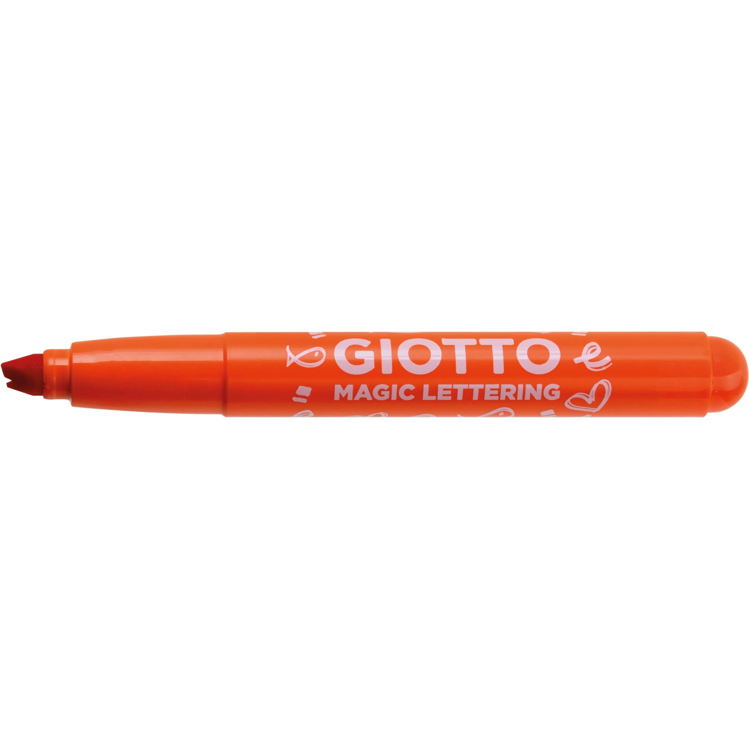 Giotto Magic Lettering Fasermaler in Orange mit speziell geformter Spitze.