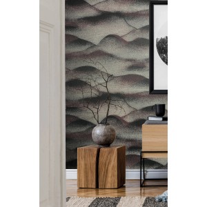 Marburg Vliestapete Habitat mit grafischem Muster in Schwarz und Silber.