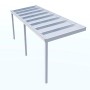 Weiße Terrassenüberdachung Professional 600x250 cm mit Glasdach.