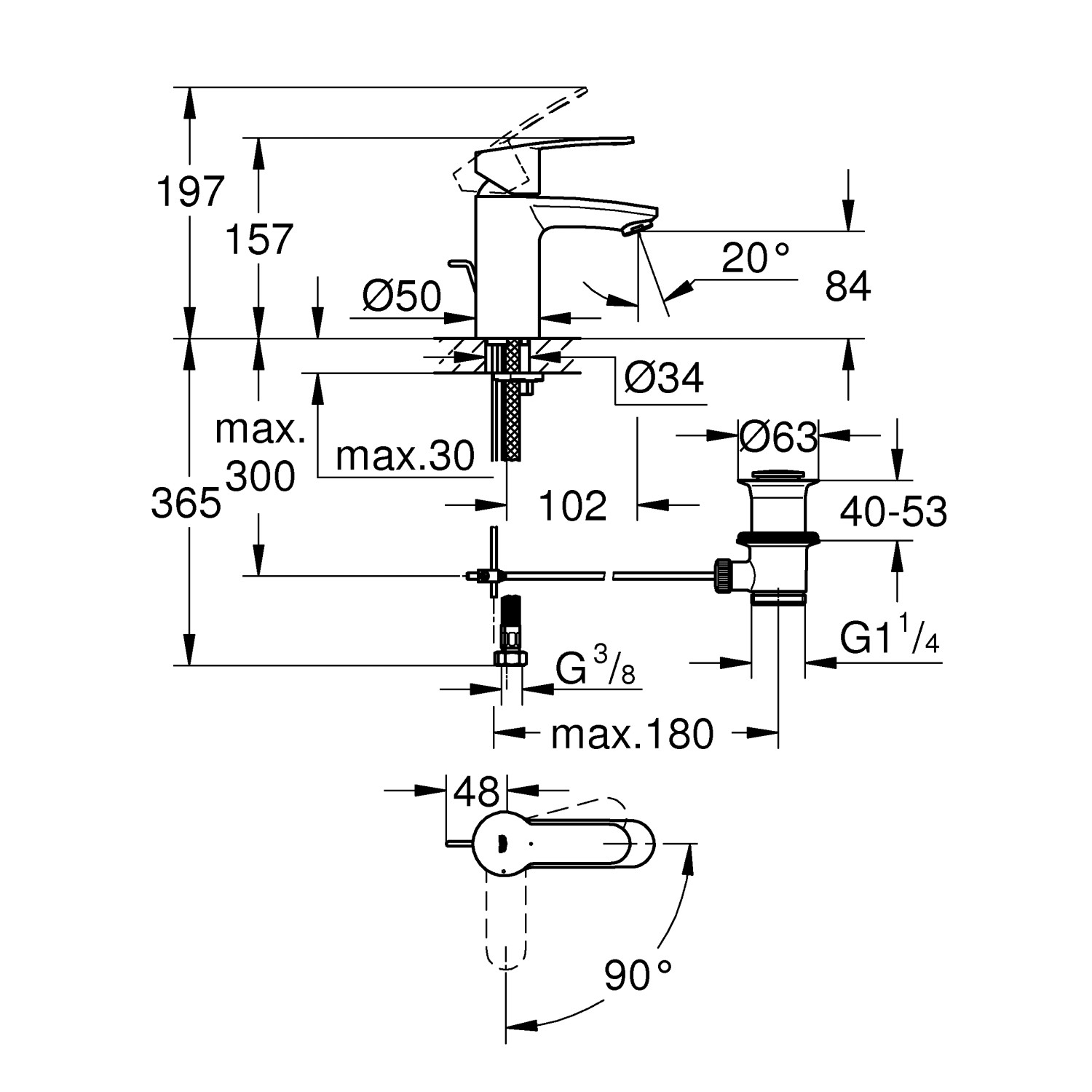 Grohe Einhand Waschtischbatterie Eurostyle Cosmopolitan S Size Einlochmontage Kaufen Bei Obi 3590