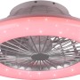 LED-Deckenleuchte Stralsund mit Ventilator, Titan-Optik und RGBW-Farbwechsler.
