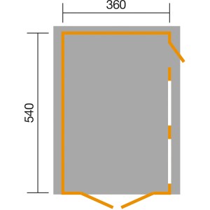 Grundriss Einzelgarage graphitgrau 360x540cm mit Holztor