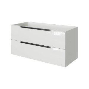 Pelipal Waschbeckenunterschrank Quantum 07, 100 cm, Schneeweiß Glanz mit zwei Auszügen.