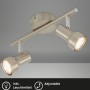 Briloner LED-Spot, 2-flammig, Nickel matt, schwenkbar für Wohn- und Schlafzimmer.