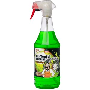 Tuga Alu-Teufel Intensiv Felgenreiniger, 1 l Flasche mit Sprühkopf, für die Autopflege.