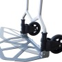 Detailansicht Transportkarre/Sackkarre, max. 70 kg, mit Rädern und klappbarer Ladefläche.