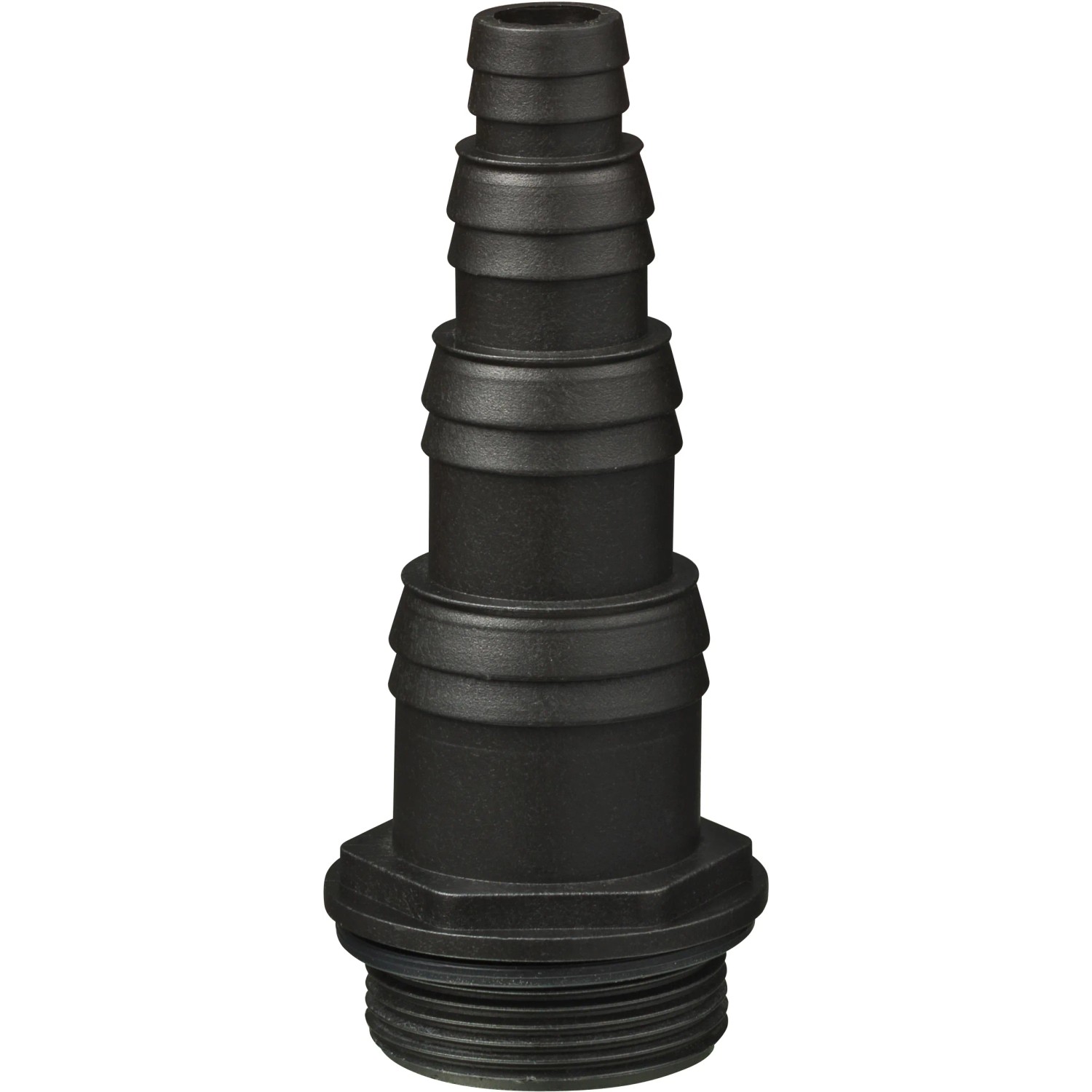 Schwarzer Ubbink Schlauchanschluss für Teichpumpen und Filter.