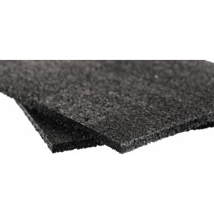 Bautenschutzmatte, 125x80x0,8 cm, aus robustem, schwarzem Kautschuk. Ideal als Unterlage und Trittschutz.