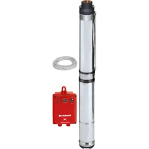 Einhell Tiefbrunnenpumpe GC-DW 1300 N mit Schaltbox, Seil und Kabel. Edelstahl Klarwasserpumpe für Brunnen.