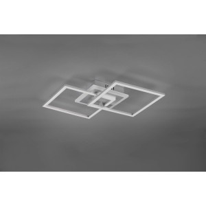 Moderne, titanfarbige Trio LED-Deckenleuchte Venida mit quadratischem Design.