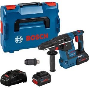 Bosch Professional Akku-Bohrhammer GBH 18V-26F mit Zubehör und 2 Akkus in L-Boxx.