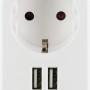 Weißes Steckdosen Ladegerät mit 2 USB-Anschlüssen für Computer & Multimedia Zubehör.