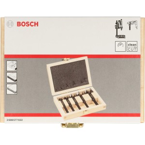 Bosch Forstnerbohrer-Set, 5-teilig in Holzbox. Bohrersets für präzise Löcher in Holz.