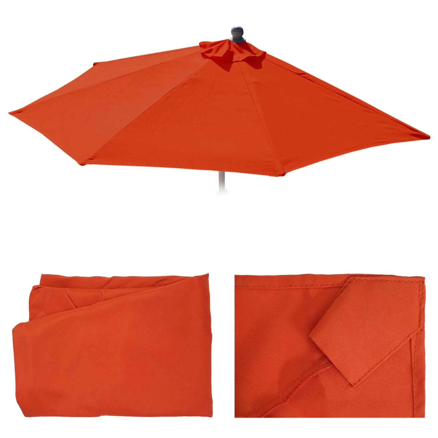 Oranger MCW Ersatzbezug für halbrunden Sonnenschirm Parla, 270 cm.