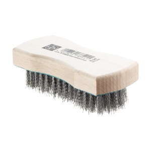LUX Hand-Drahtbürste mit Holzgriff und 5 Reihen Stahldraht für Holz und Metall.