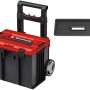 Einhell E-Case L Werkzeugkoffer mit Rollen und herausnehmbarer Einlage, rot/schwarz.