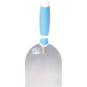 Knauf Gipserspachtel 10 cm aus Edelstahl mit blauem Griff für Spachtelarbeiten.