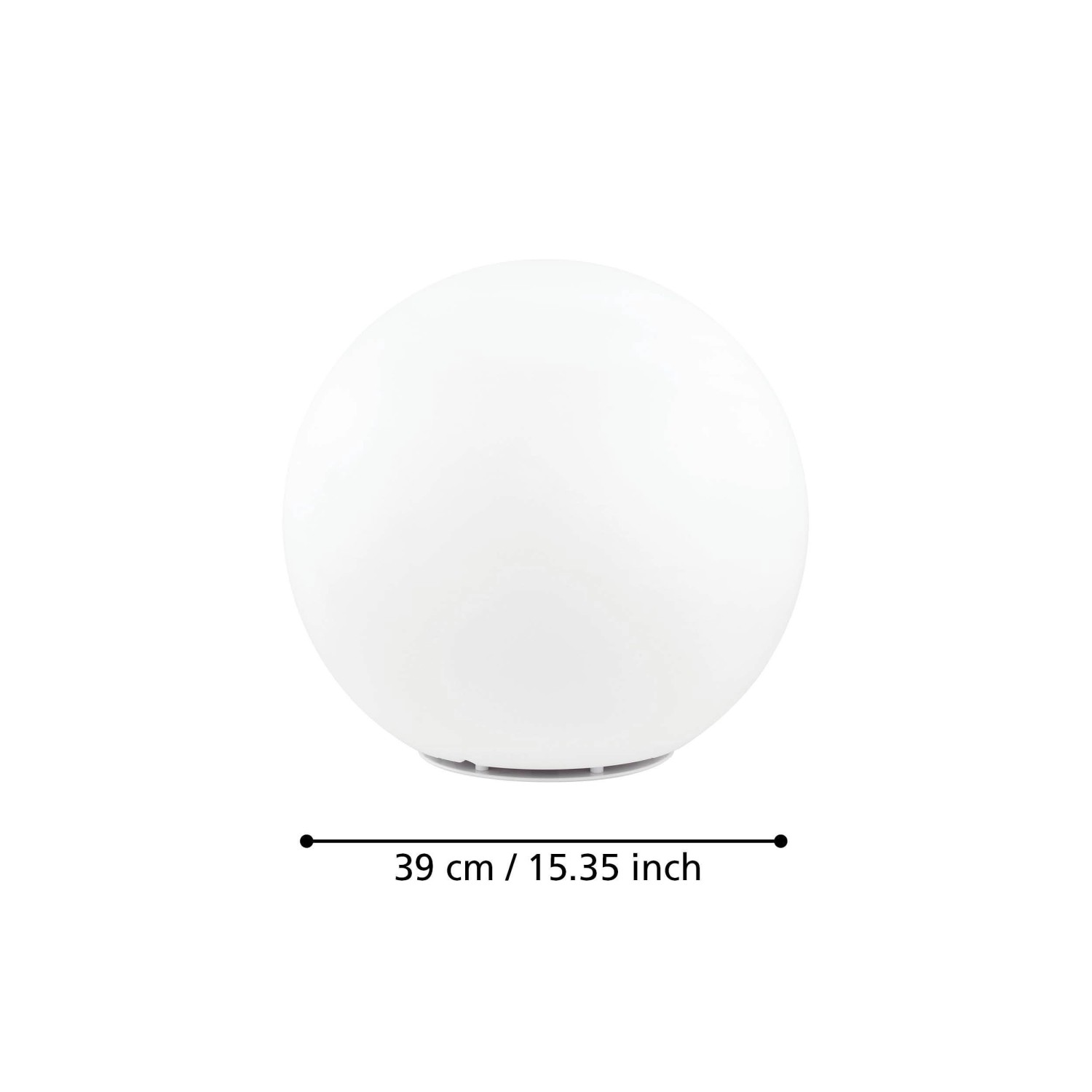 Weiße Eglo Monterolo Außen-Kugelleuchte, 39 cm Durchmesser, für Garten und Terrasse.