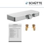 Schütte Thermostat-Duscharmatur Ocean Chrom-Weiß mit Ablage und Montagezubehör.