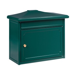 Grüner Burg Wächter Briefkasten Kopenhagen aus Stahl, DIN C4 geeignet.