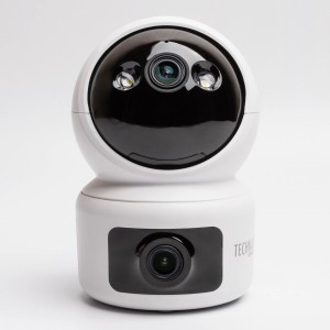 Technaxx TX-327 Dual Kamera für Innenräume. Überwachungskamera in Weiß mit zwei Objektiven.
