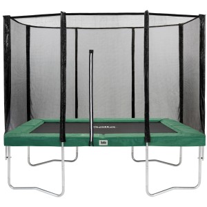 Salta Trampolin Combo, 214x153 cm, Grün, mit Sicherheitsnetz für sicheren Springspaß im Garten.
