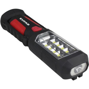 Eufab Akku-LED-Werkstattleuchte: Kombi-Leuchte mit 8 LEDs, Magnet und Haken für Pannenhilfe.