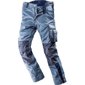 Blaue Bullstar Worxtar Arbeitshose Größe 50 mit vielen Taschen und verstärktem Kniebereich.