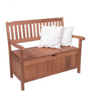 Gartenbank Houston 2-Sitzer Eukalyptus Braun 90 x 107 x 59 cm