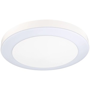 Weiße, runde Paulmann LED-Außendeckenleuchte Circula mit Sensor für den Außenbereich.