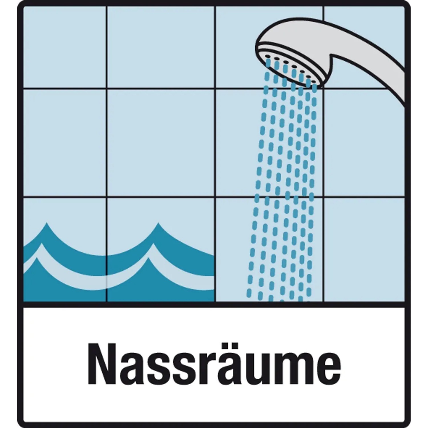 Symbolbild: Nassräume mit Dusche und Fliesen. Geeignet für Cimsec Fliesenkleber.