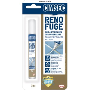 Cimsec Neue Fuge Silbergrau 7ml, Fugenstift zur Farbauffrischung und Schimmelprävention.