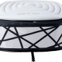 MSpa Soho AirJet Premium Whirlpool mit Hydromassage, aufblasbar, mit weißem Deckel und schwarzem Muster.