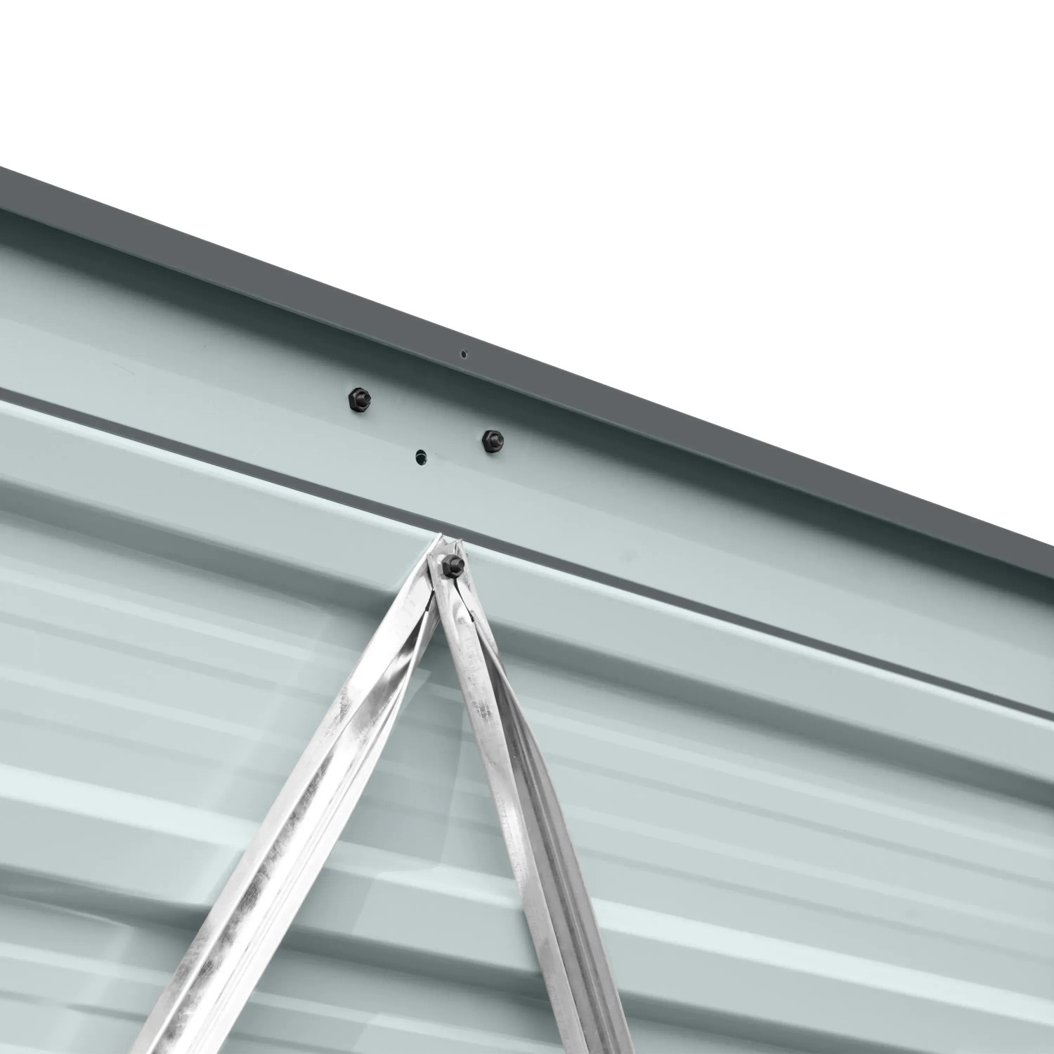 Detailansicht Axi Mülltonnenbox Owen, Metall, 240 l, Anthrazit, Befestigung