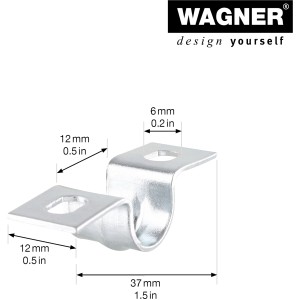 Wagner Befestigungs-Set für Rollen-Achsen, 37mm, 2 Stück, verzinkter Stahl.