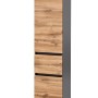 Held Möbel Hochschrank Salerno, 40 cm, Wotaneiche/Graphitgrau. Schmaler Bad-Hochschrank mit Schublade und Softclose.
